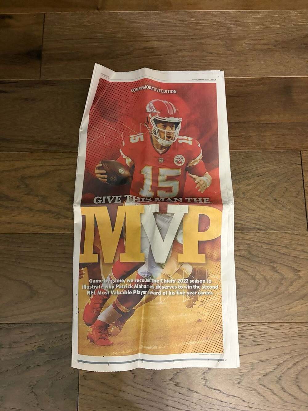 The Kansas City Star Patrick Mahomes MVP Commemorative Newspaper
